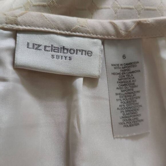 Liz Claiborne Suits Ladies Size 6 Cream Patterned A-Line Skirt - Picture 5 of 5
